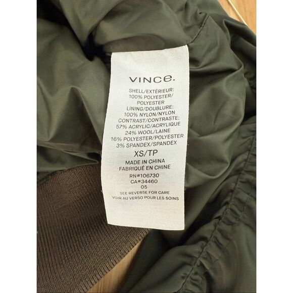 Vince Green Satin Bomber Jacket XS - Picture 8 of 9